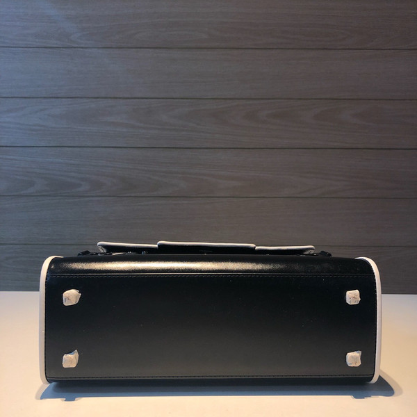Delvaux Limited Edition Tempête MM Illusion Black & Ivory Box Calf 
