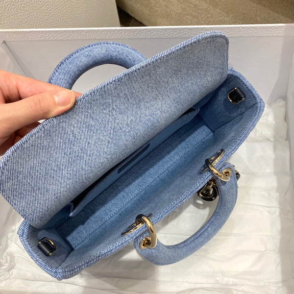 Christian Dior LADY D-JOY BAG Blue Cannage Denim