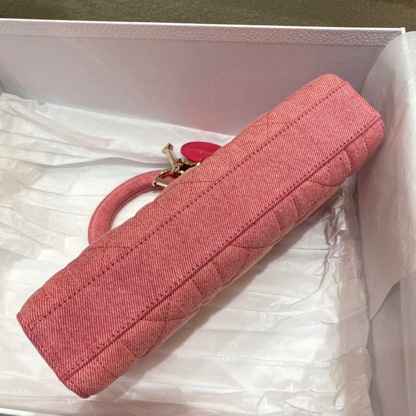 Christian Dior LADY D-JOY BAG Pink Cannage Denim