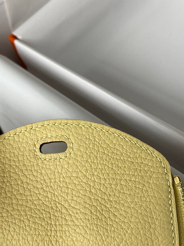 Hermes Mini Lindy 20cm Bag Jaune Poussin Togo Gold Hardware