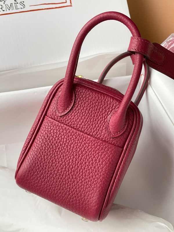 Hermes Mini Lindy 20cm Bag Rough Grenada Togo Gold Hardware
