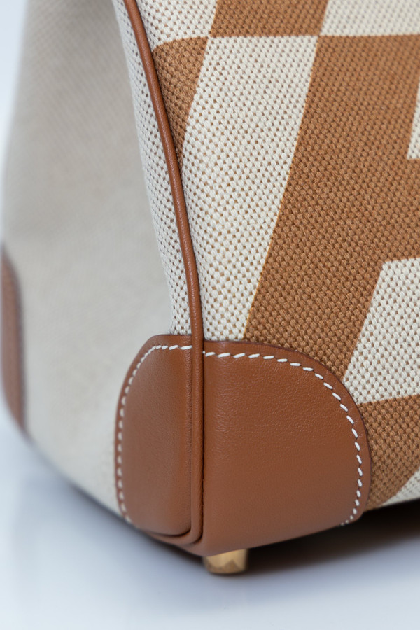 Vintage Hermès Birkin 30 Gold Swift with Painted Ulysses Toile H Canvas & Gold Hardware