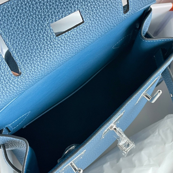 Hermes Kelly HAC A Dos Bag Blue Agate Togo Leather Palladium Hardware 2022