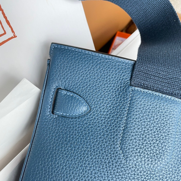 Hermes Kelly HAC A Dos Bag Blue Agate Togo Leather Palladium Hardware 2022