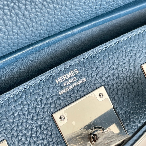 Hermes Kelly HAC A Dos Bag Blue Agate Togo Leather Palladium Hardware 2022