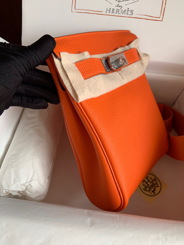 Hermes Kelly HAC A Dos Bag Orange Togo Leather Palladium Hardware 2022