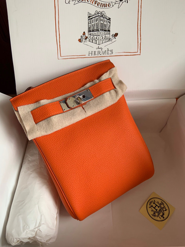 Hermes Kelly HAC A Dos Bag Orange Togo Leather Palladium Hardware 2022