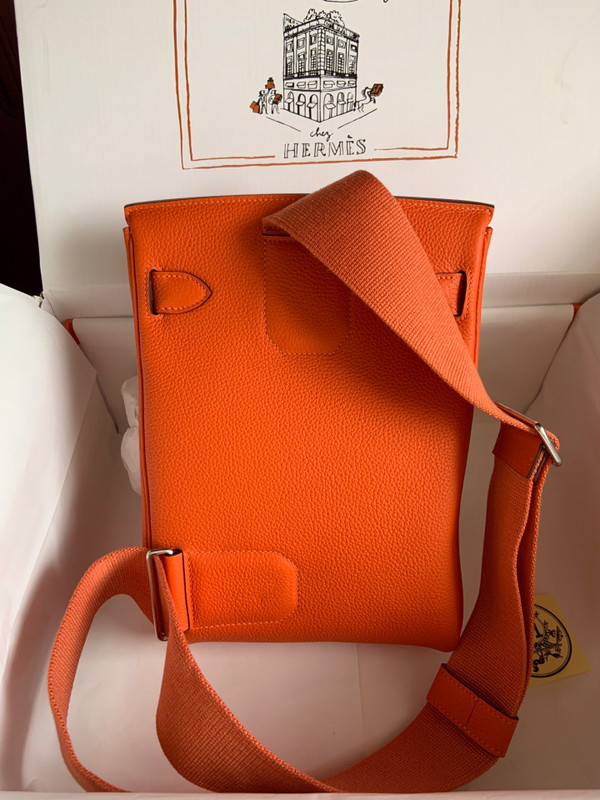Hermes Kelly HAC A Dos Bag Orange Togo Leather Palladium Hardware 2022