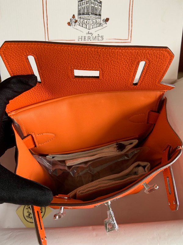 Hermes Kelly HAC A Dos Bag Orange Togo Leather Palladium Hardware 2022