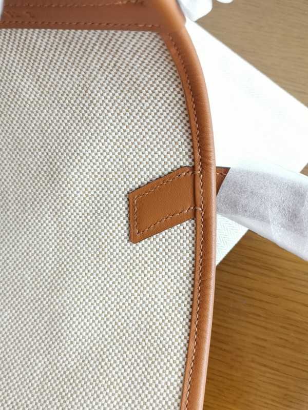Hermes Cabas H en Biais 27 Ecru/Naturel/Gold Bag