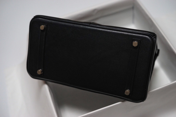 [Exclusive] Hermes Black Birkin Lakis 30 Bag with palladium hardware