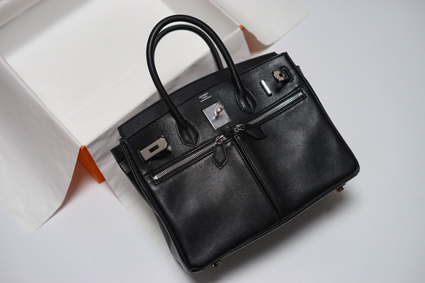[Exclusive] Hermes Black Birkin Lakis 30 Bag with palladium hardware