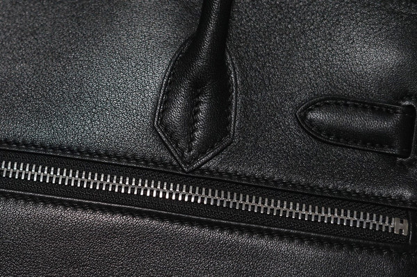[Exclusive] Hermes Black Birkin Lakis 30 Bag with palladium hardware