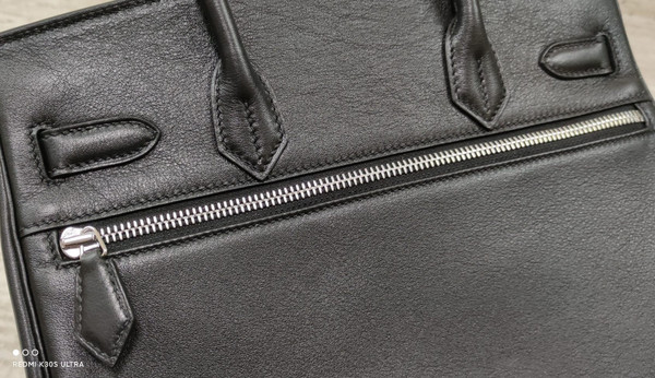[Exclusive] Hermes Black Birkin Lakis 30 Bag with palladium hardware