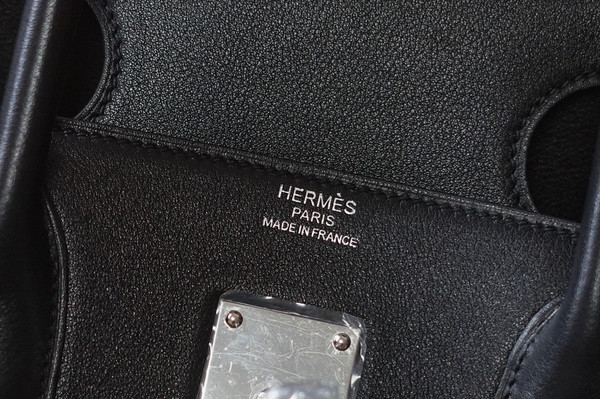 Hermes Birkin 40 HAC Black  Swift Toile De Camp Palladium Hardware