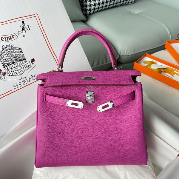 Hermès Magnolia Kelly 25  Togo Palladium Hardware