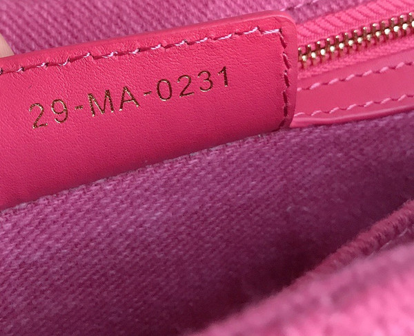 Christian Dior SMALL DIOR CARO BAG Rose  Macrocannage Linen