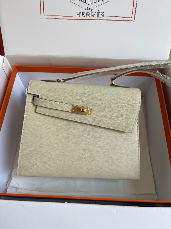Hermes Kelly Sellier 20 en Desordre Craie