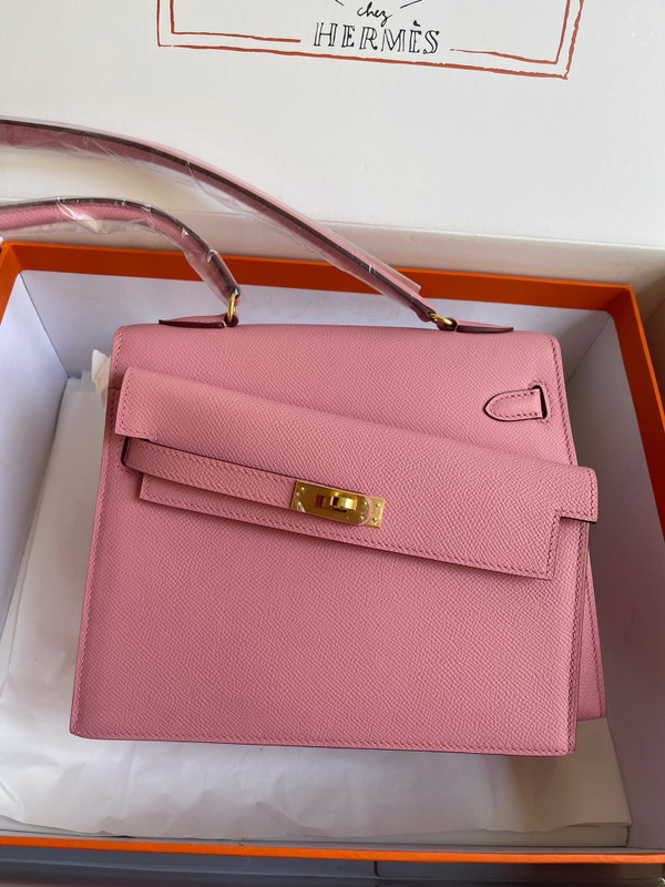 Hermes Kelly Sellier 20 en Desordre Sakura Pink