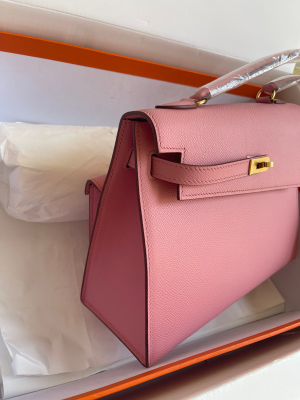 Hermes Kelly Sellier 20 en Desordre Sakura Pink