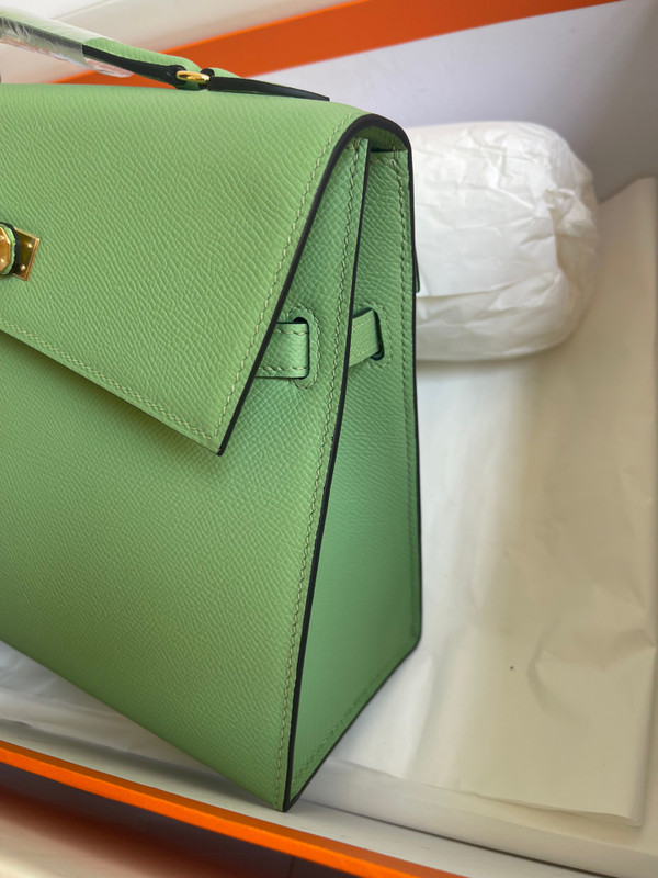 Hermes Kelly Sellier 20 en Desordre Vert Criquet