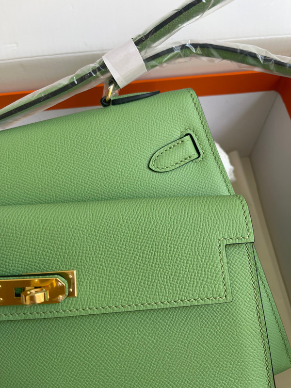 Hermes Kelly Sellier 20 en Desordre Vert Criquet