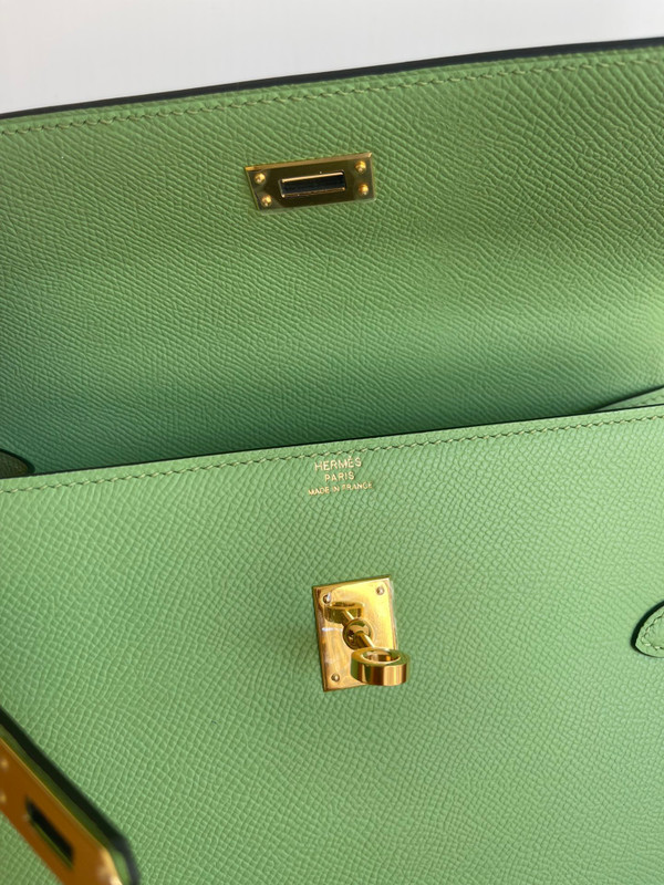 Hermes Kelly Sellier 20 en Desordre Vert Criquet