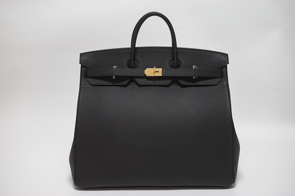 Hermes Hac 50 Travel Bag Black Togo Leather Gold Hardware