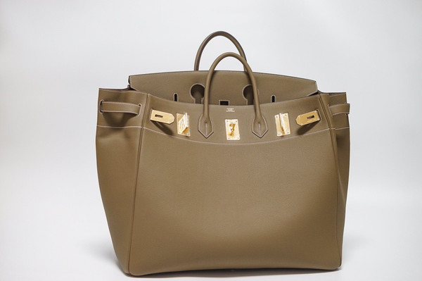 Hermes Hac 50 Travel Bag Etoupe Togo Leather Gold Hardware