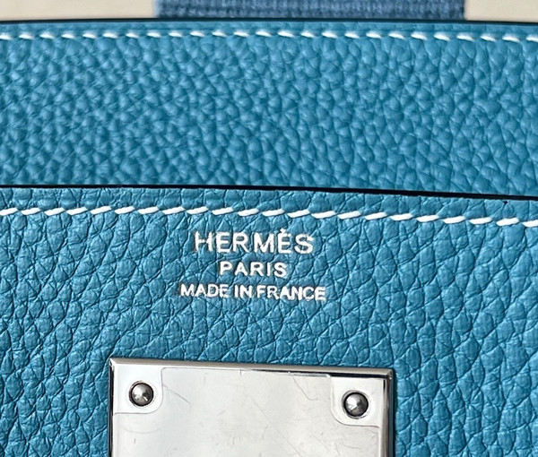 Hermes Kelly HAC A Dos Bag Blue Jean Togo Leather Palladium Hardware 2022
