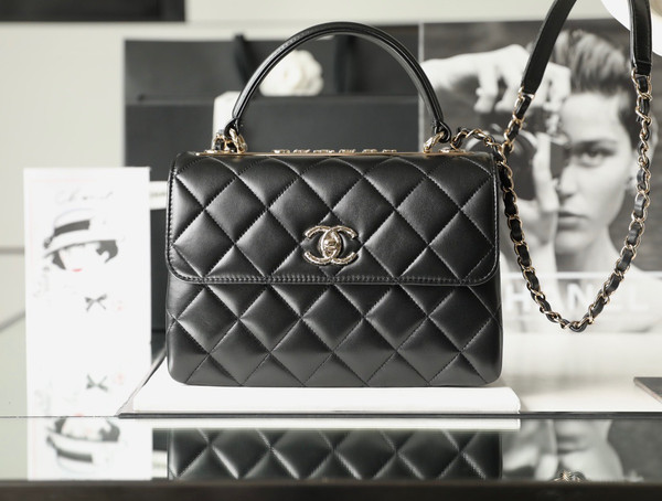 Chanel FLAP BAG WITH TOP HANDLE SILVER HARDWARE 2022