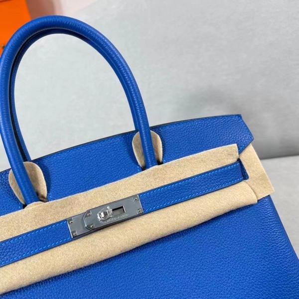 Hermès Birkin 30 cm Blue France Togo Leather Palladium Hardware
