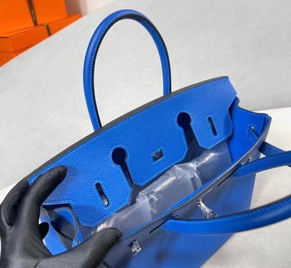 Hermès Birkin 30 cm Blue France Togo Leather Palladium Hardware