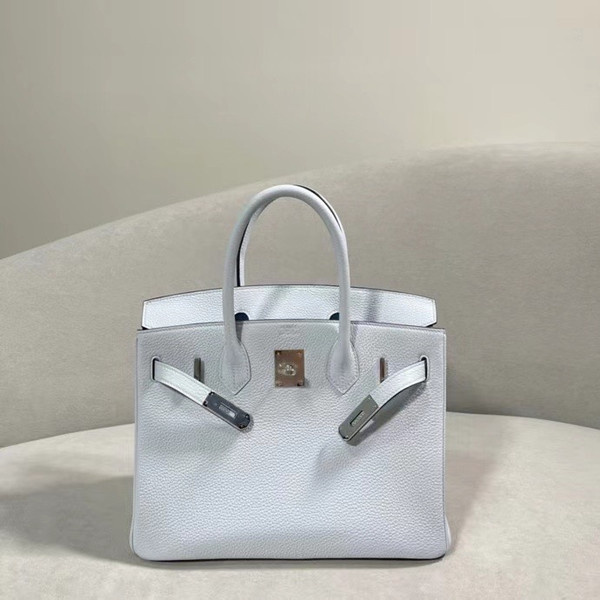 Hermès Birkin 30 cm Bleu Pale 08 Togo Leather Palladium Hardware