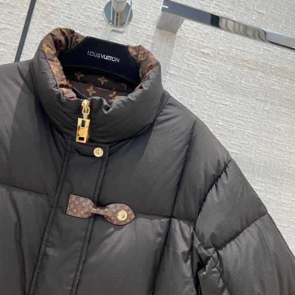 Louis Vuitton 1AAAWS MONOGRAM ACCENT PILLOW PUFFER JACKET BLACK