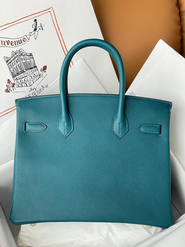 Hermès W0 Vert Bosphore Birkin 30 cm Epsom Leather Gold Hardware