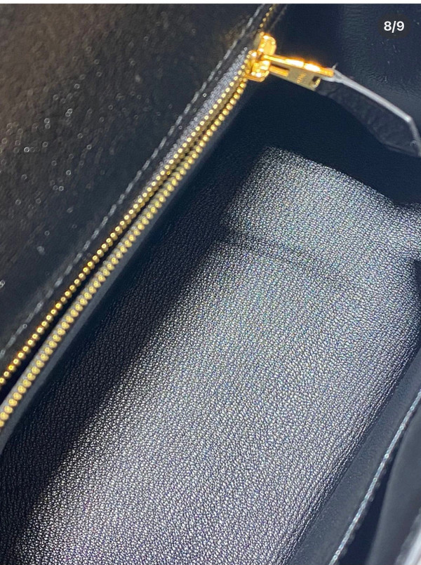 HERMÈS KELLY 25CM BLACK SELLIER CHEVRE GOATSKIN GOLD HARDWARE