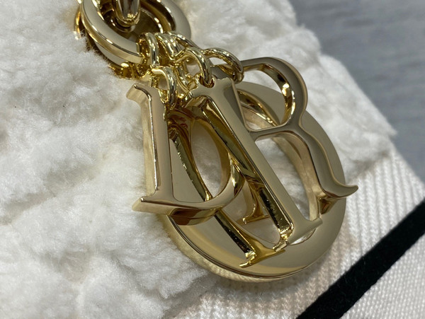 Christian Dior MEDIUM LADY D-LITE BAG Latte Cannage Shearling