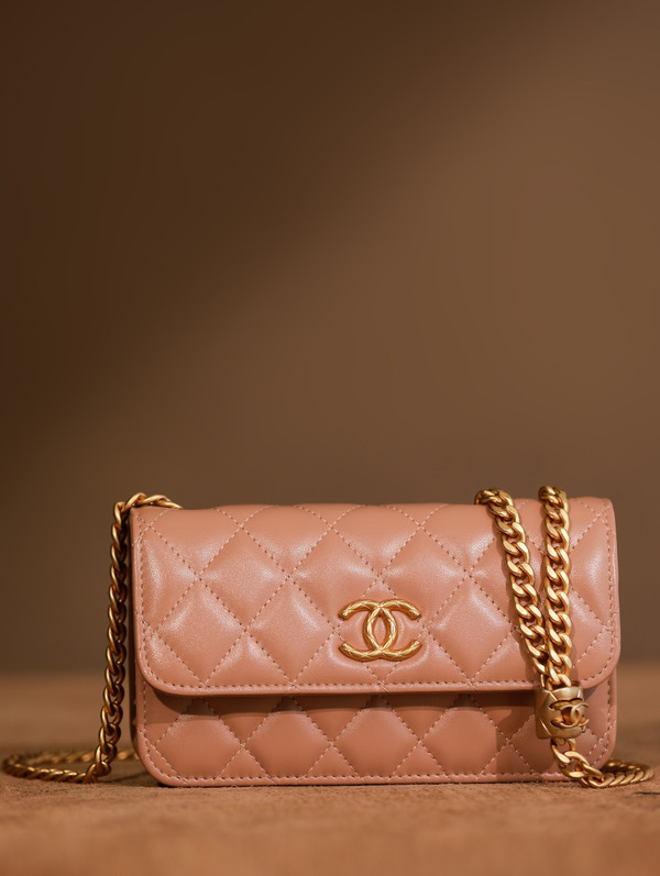 Chanel Lambskin WALLET ON CHAIN AP3043  F/W  2022 Pink