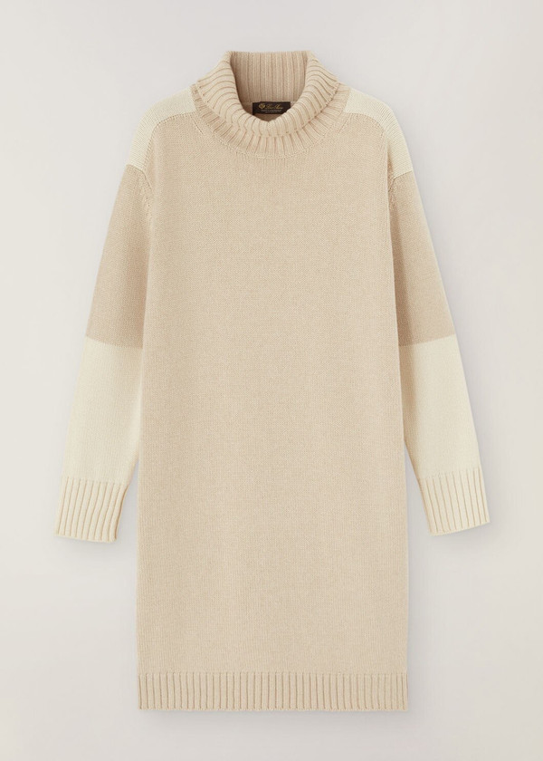 Loro Piana Grassmoor Dress  Baby Cashmere Natural Melange/nougat