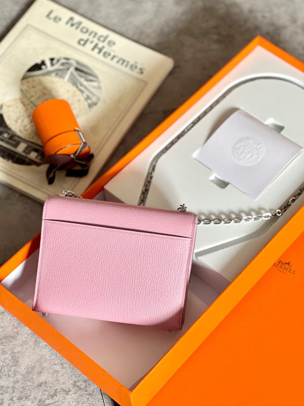 Hermes Verrou Chaine mini bag 17cm X9 Mauve Sylvestre Chevre Mysore