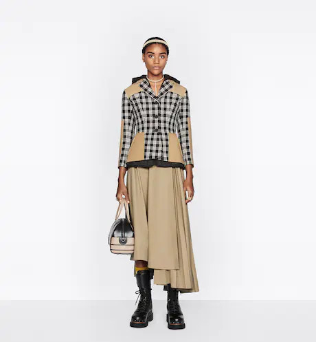 Christian Dior 2-IN-1 JACKET Black and White Check'n'Dior Wool