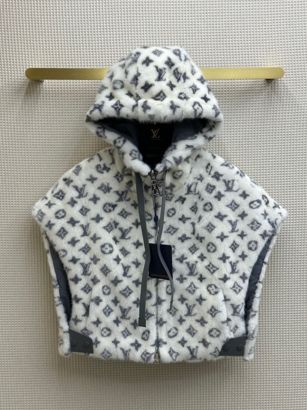 Louis Vuitton Monogram Mink Open Arm Jacket