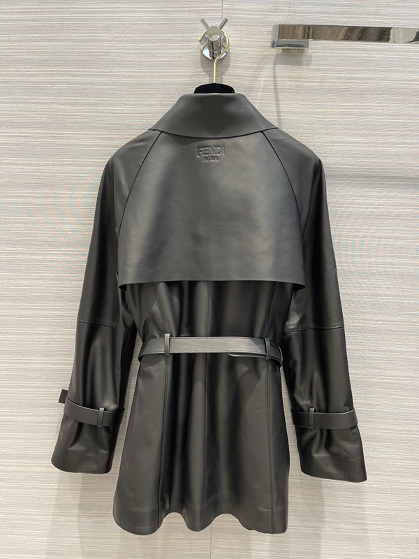 Fendi Black waxed leather jacket