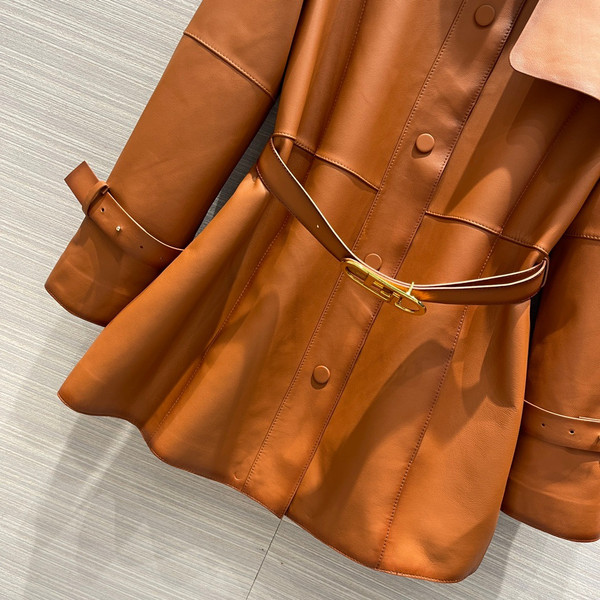 Fendi Tan waxed leather jacket