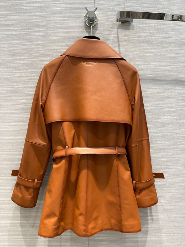 Fendi Tan waxed leather jacket