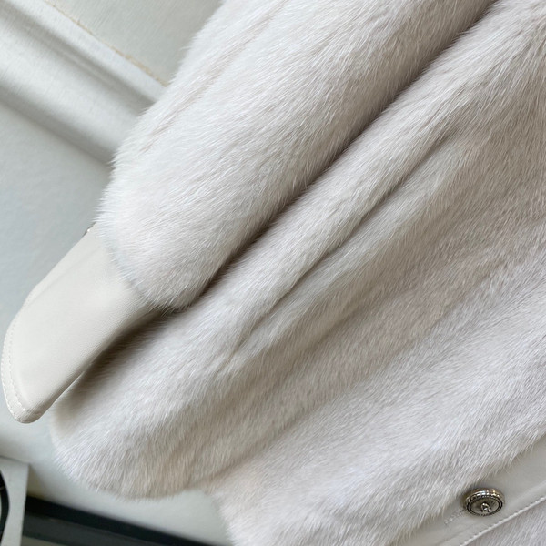 Fendi Jacket mink Go-To jacket Ivory