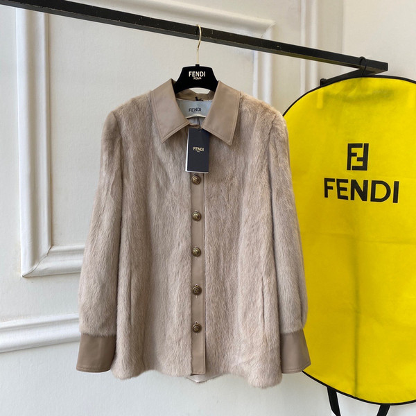 Fendi Jacket mink Go-To jacket Beige