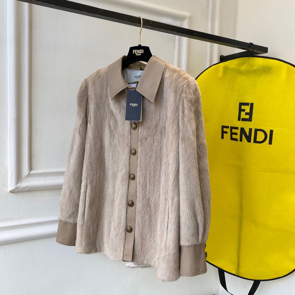 Fendi Jacket mink Go-To jacket Beige