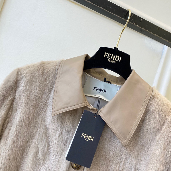 Fendi Jacket mink Go-To jacket Beige
